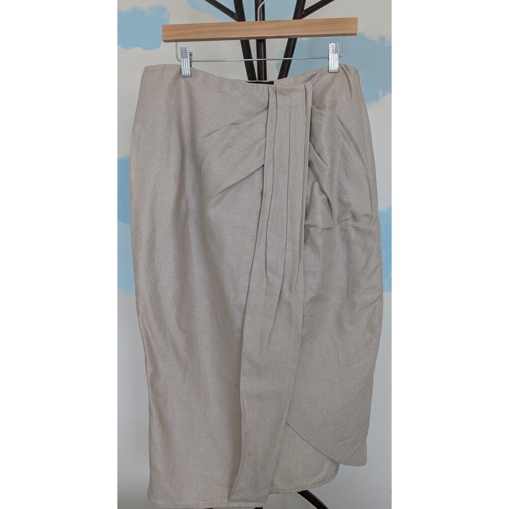 Express beige/metallic linen blend skirt - NWT women's size 14